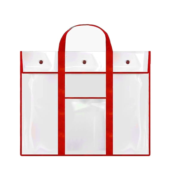 RuiJiao Large Transparent Poster Board Bag with Carrying Handle, Clear PVC Art Portfolio Organizer for Charts, Teaching Materials, Artwork Storage