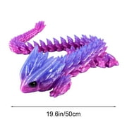 RuiJiao Lifelike 3D Printed Toothless Dragon Model - 50CM Articulated, Movable Eyes, Detailed Scaled Joints, Ideal Decorative Gift for Fantasy Fans