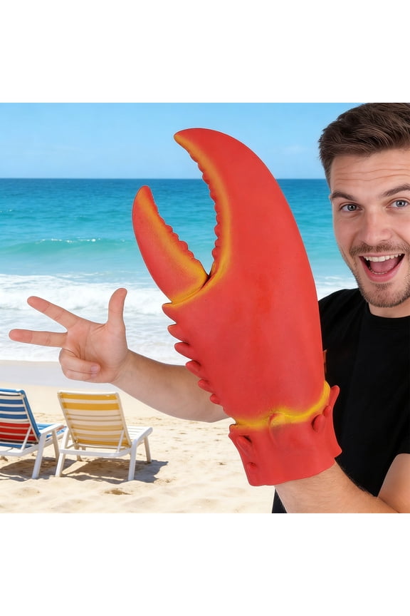 Lobster Claw Glove Food Grade Heat Resistant Rubber Gloves Red for Seafood BBQ Party Prop