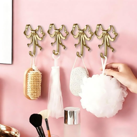 RuiJiao Metal Butterfly Wall Hook Gold Decorative No Drill, Heavy Duty Iron Hooks for Bathroom Living Room Entryway, Home Hotel Dressing Room Clothes Hanger