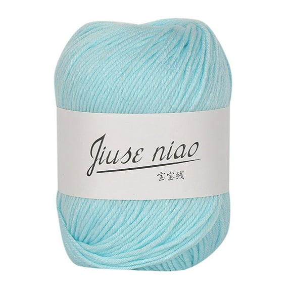 RuiJiao Milk Cotton Baby Knitting Yarn, 50g Chunky Soft Hand-Dyed Crochet Wool for Infant Care, Eco-Friendly Hypoallergenic Colorful Craft Thread (UK 12-13 Needle, 3-4mm Size)