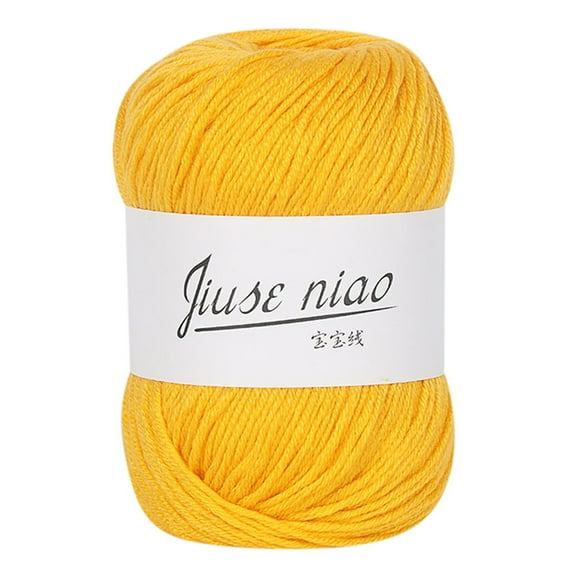 RuiJiao Milk Cotton Baby Knitting Yarn, 50g Chunky Soft Hand-Dyed Crochet Wool for Infant Care, Eco-Friendly Hypoallergenic Colorful Craft Thread (UK 12-13 Needle, 3-4mm Size)