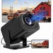 RuiJiao Mini Projector HD with Built-in Screen, 180  Rotatable Portable Projector for Home Outdoor Movie Night, Compatible with Smartphone Laptop Tablet