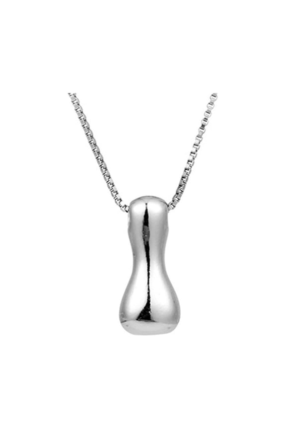 Personalized Silver Initial Necklace - Elegant Bubble Letter Pendant, Perfect Gift for Mom, Her, or Any Loved One, 26 English Alphabet Letters