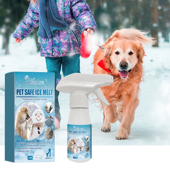 RuiJiao Pet-Safe Ice Melt: Non-Toxic, Eco-Friendly Formula for Fast Snow Removal – Slip-Resistant, Plant-Safe, Long-Lasting Winter Protection (60ml)