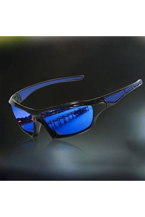 Polarized Motorcycle Riding Goggles, Windproof Cycling Glasses, Outdoor Sports Sunglasses Interchangeable Lenes for Running, Baseball Golf, Driving, Fishing