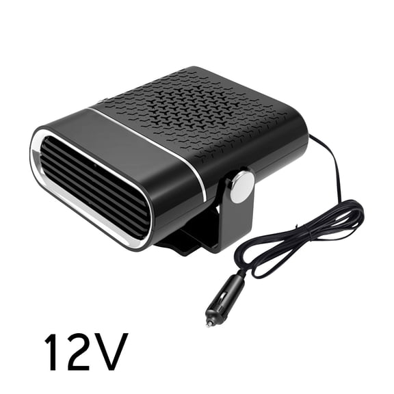 RuiJiao Portable 12V/24V Car Heater with Dual Temp Control, 360° Rotation and Fast Defrosting, ABS Alloy Heater for Home, Auto Use (Black/White)