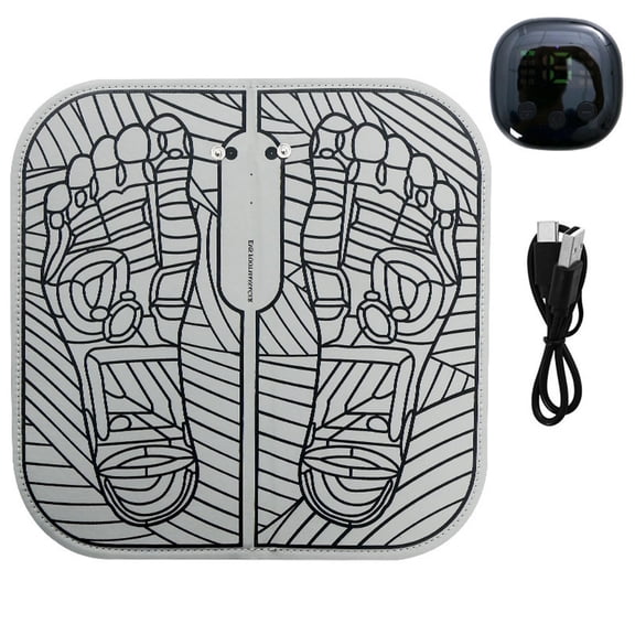 RuiJiao Portable Foot Massager Pad with Remote Control, 8 Modes 19 Intensity Levels, USB Rechargeable, Intelligent Sensing, Easy to Clean for Home Office Travel Relaxation