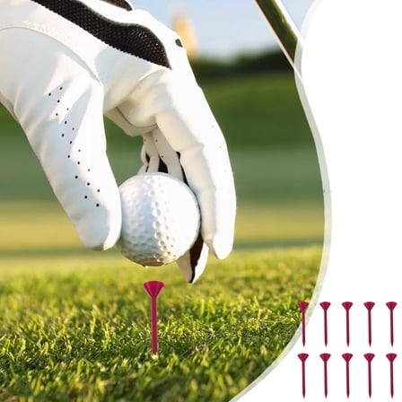 RuiJiao Premium 10-Piece Golf Tees Set - Glass Style, Non-Restrictive, Plastic Holders for Enhanced Golf Play and Low Friction