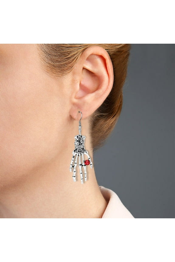 Punk Vintage Skull Jewelry Sets Crystal Statement Necklace Earrings Gothic Skeleton Spider Halloween Party Costume Accessories for Women