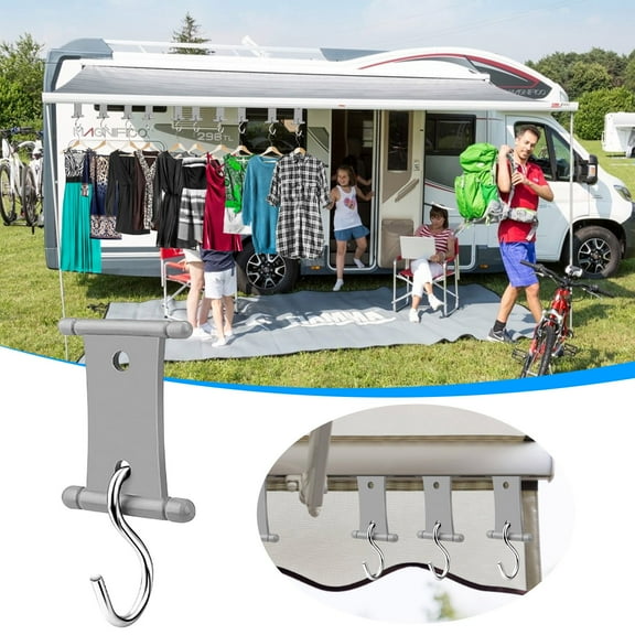 RuiJiao RV Awning Light Clips, Awning Hooks Camper Holders, Heavy Duty RV Light Support Hanger for Lights Clothes