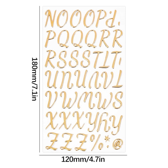 RuiJiao Raised Metallic Gold Letter Stickers for Gift Wrapping Scrapbooking and Christmas Decorations