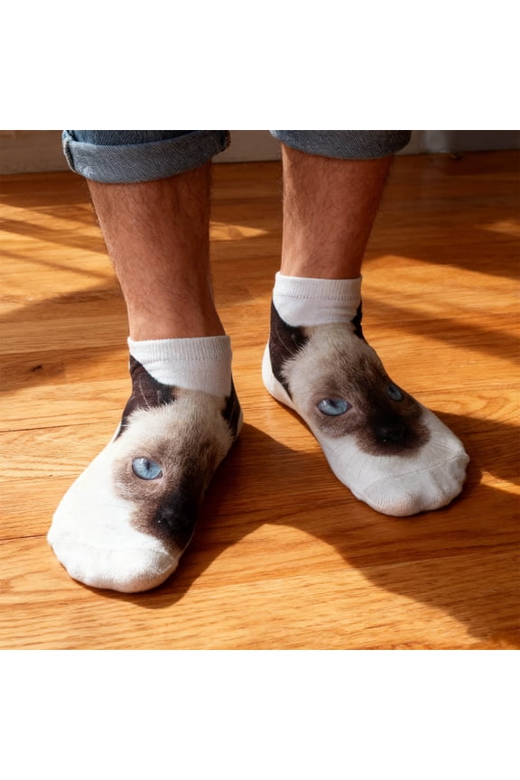 Realistic Face Print Unisex Mid-Calf Socks, Soft and Breathable for Comfortable Everyday Wear and Gift