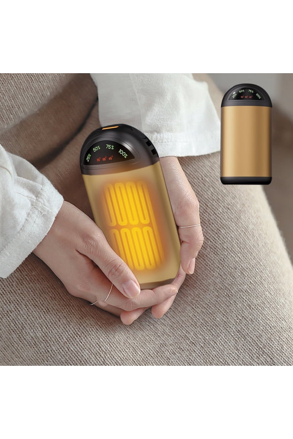 Rechargeable Hand Warmer USB Powered, 2-Temperature Adjustable Portable Pocket Warmer with Mirror Finish, Aluminum Alloy Green/Brown for Outdoor Winter Use