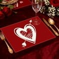 thumbnail image 1 of RuiJiao Red Linen Insulated Placemats with Heart Letter Print for Valentine's Day Dining Party, 1 of 8