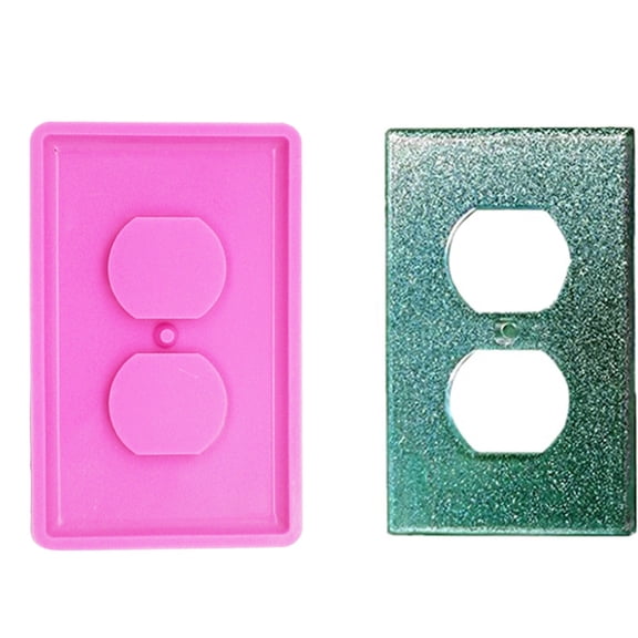 RuiJiao Resin DIY Socket Panel Ornaments Kit - Square & Rectangular Single & Double Hole Molds for Crystal Mirror Decorations