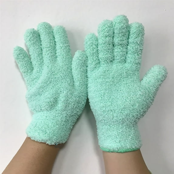 RuiJiao Reusable Coral Fleece Makeup Remover and Dry Hair Gloves, Multi-Purpose Cleaning Gloves for Car, Home, Face, Soft and Quick-Drying, Super Absorbent Microfiber Cloth (1pc)