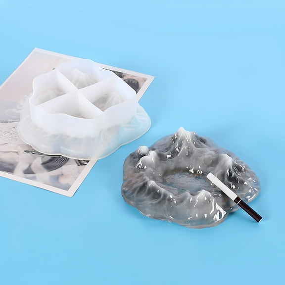 RuiJiao Reusable Silicone Ice Mountain Mold for DIY Crystal Epoxy Ashtray, Transparent Resin Craft Making Kit with Easy Release, Home Decor and Mirror Finish Tray