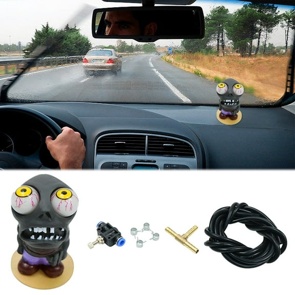 RuiJiao Rubber Turbo Meter Car Doll Set with Burst Eyes, Stress Relief Toy, Durable Car Decoration Accessory for Automotive Enthusiasts (2m Line)
