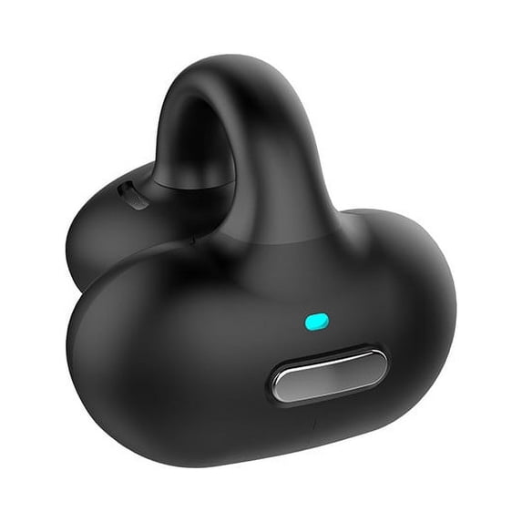 RuiJiao S9 Clip-On Wireless Bluetooth Earphones (Single Ear), Sport Digital Display, HIFI Sound, BT 5.3, Ergonomic Design, 10m Range, Ideal for Running and Gym