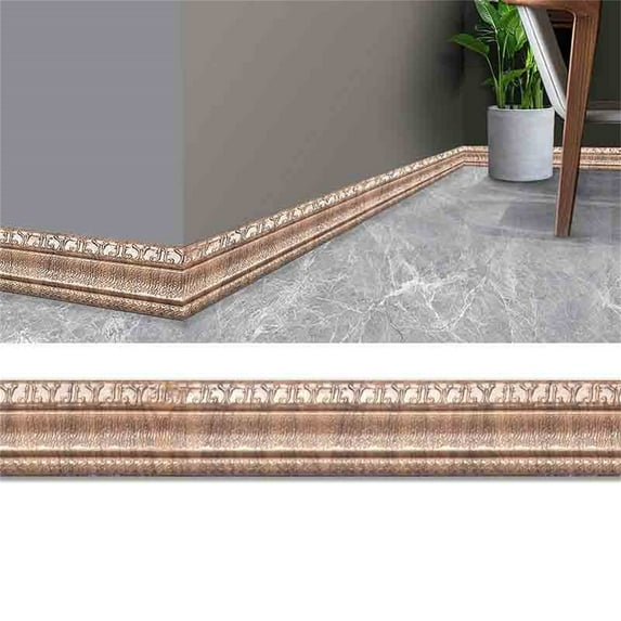 RuiJiao Self-Adhesive PVC 3D Wall Sticker Border, Flexible Decorative Molding for Home Decor, Easy Install Peel and Stick on Tile, Wood, Glass