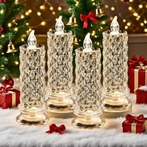 RuiJiao Set of 4 Christmas Diamond - rose - inspired LED Lights - Ideal for Festive and Romantic Decor