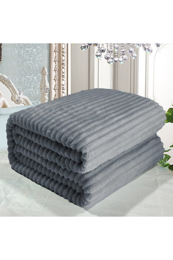 Soft Double Layer Raschel Fleece Blanket, Premium Polyester, Heavyweight Warm Cozy Throw for Bed Sofa Winter Use, 70x100cm, Multiple Color Options