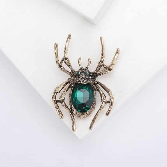 RuiJiao Spider Crystal Brooch Rhinestones Wedding Boutonniere, Retro Personality European And Alloy Insect Brooch