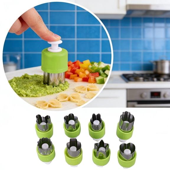 RuiJiao Stainless Steel Multi-Color Pasta Press for Baby Food, Vegetable Fruit Dumpling Cookie Cutter