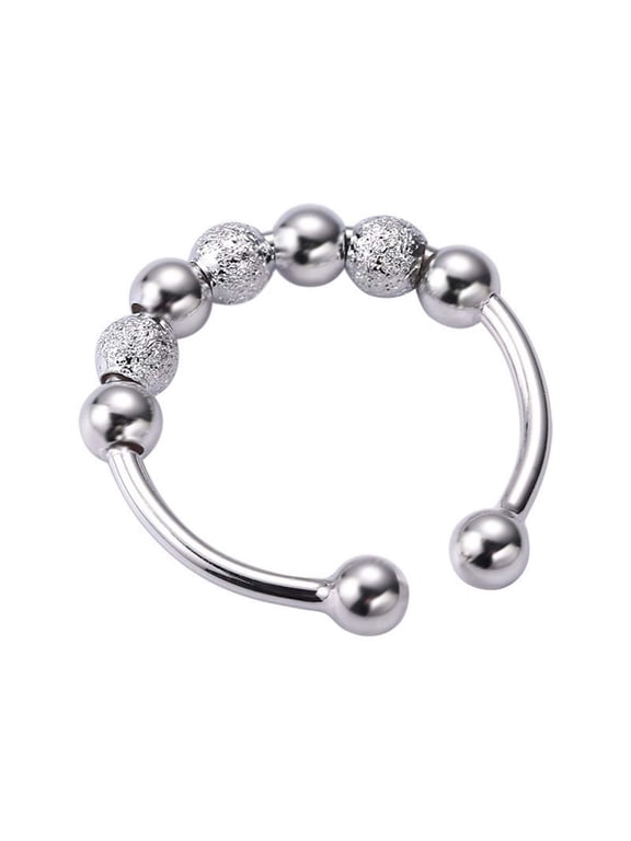 Stress Relief Jewelry - Anxiety Rings for Men and Women, Open Finger Rings with Beads, Fashionable and Therapeutic Accessories