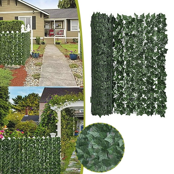 RuiJiao Telescopic Artificial Greenery Privacy Fence Screen, UV Resistant Willow Wood Decorative Panel for Balcony Yard Cover, 50x50cm Easy Install