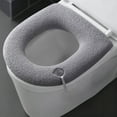 thumbnail image 1 of RuiJiao Thickened Insulated Toilet Seat Cover with Zippered Design, Soft Fluffy Washable and Reusable Bathroom Essentials for Winter Warmth, Home Comfort Cushioning Pad, 1 of 6