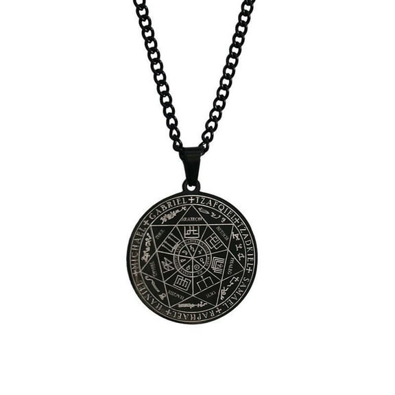 RuiJiao Tricolor 31MM Round Alloy Necklace - Sparkling Star of Pendant, Fashionable and Elegant Jewelry Gift for Women, Ideal for Any Occasion