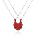 thumbnail image 1 of RuiJiao Two Souls One Heart Pendant Necklaces for Couple,Couple Necklaces Pair Of Three-dimensional Love Heart Magnet Splicing Necklace Wishing Stone, 1 of 4