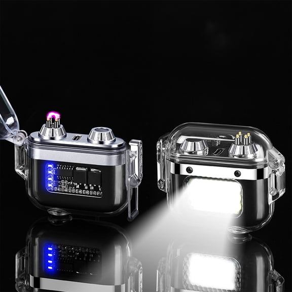 RuiJiao USB Rechargeable Plasma Windproof Lighter with Flashlight, Flameless Arc Lighter for Camping Hiking Outdoor, Multi-Color Options, Polycarbonate Electronic Build