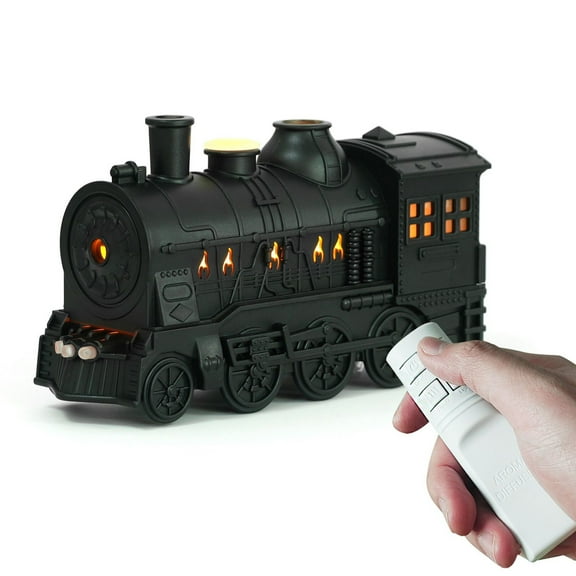 RuiJiao USB Train Humidifier with Remote Control, 300ml Cool Mist Diffuser for Bedroom Office Desktop, Dual Mist Outlets, Quiet Night Light, Portable Air Humidifier for Kids Adults, Cute Train