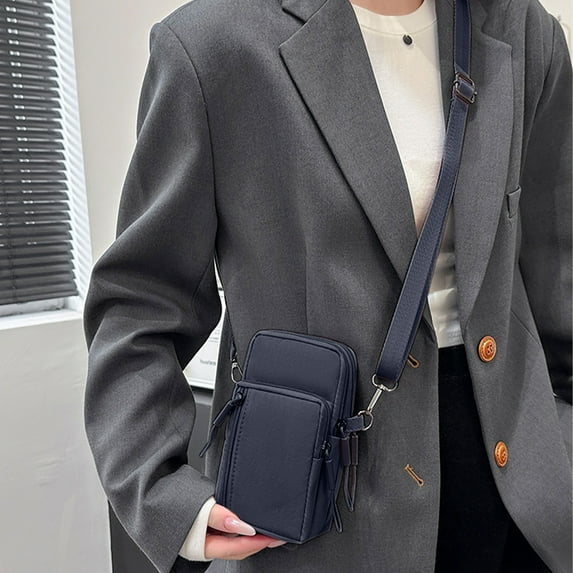 RuiJiao Uncomplicated Crossbody Bag for Men/Women, Multifunctional Small Messenger Bag Cell Phone Purse Shoulder Holster Passport Pouch