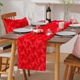 thumbnail image 1 of RuiJiao Valentine's Day Heart Shaped Table Flag, Nylon Spandex Decorative Runner for Holidays in Pink Red White, 1 of 7