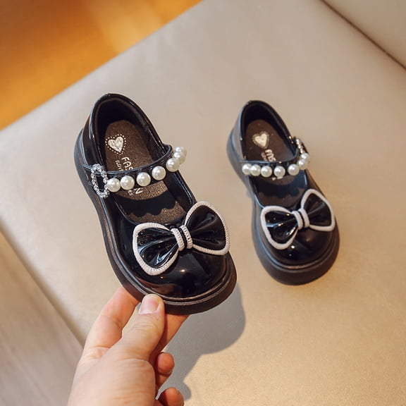 RuiJiao Versatile British Style Flat Shoes, Women'S Super Soft Baby Shoes, Spring and Summer Princess Shoes, Bow-Decorated Soft Sole Shoes