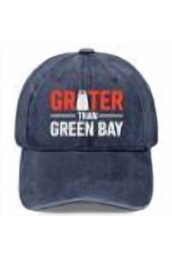 Vintage Washed Baseball Cap for Men, Grater Than Green Bay Adjustable Fit Retro Sports Style Hat, Cheesehead Inspired Design