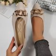 thumbnail image 1 of RuiJiao Women's Plus-Size Pointed-Toe Flats, Breathable Woven Fabric, Comfortable Casual Shoes in Beige and Brown, 1 of 9