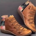 thumbnail image 1 of RuiJiao Women's Vintage Cotton Ankle Boots Autumn Winter Wide Width Comfortable Non-Slip Rubber Sole Casual Shoes with Zipper for Outdoor Leisure, 1 of 3