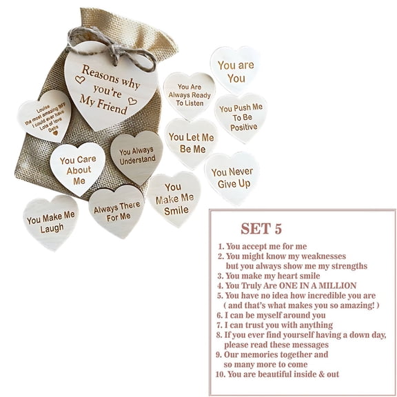 RuiJiao Wooden Hearts in The Box with Reasons Why You're My Best Friend Wooden Box, Personalized, Birthday Gift, Unique Friendship Keepsake, Friendship