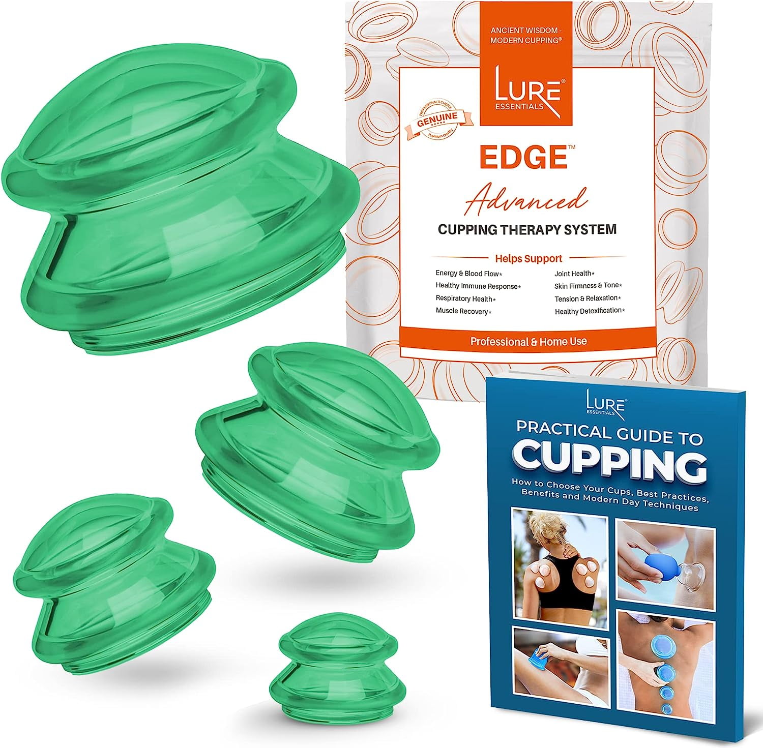 RuiKe Edge Cupping Set – Ultra Clear Blue Silicone Cupping Therapy