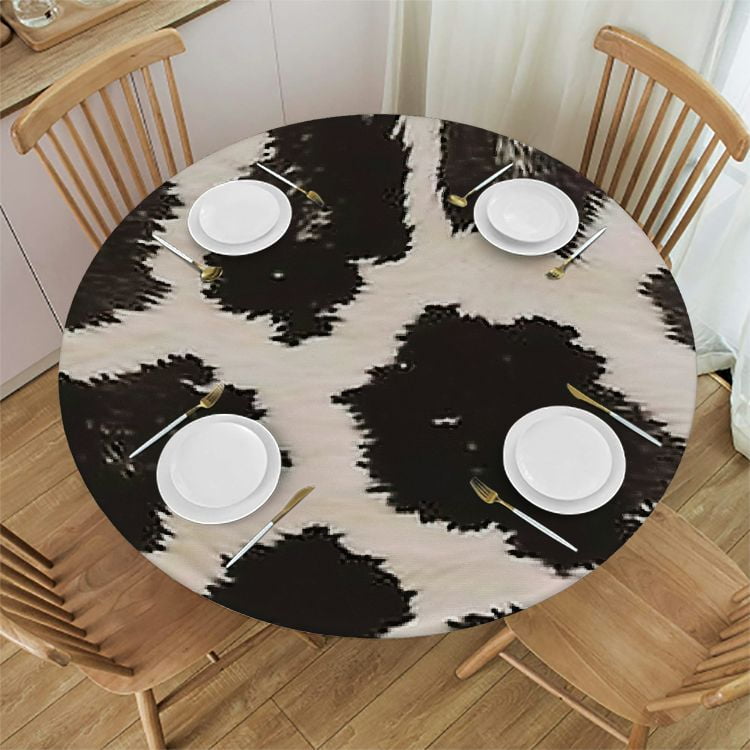 RuiYu Rustic with Black and Brown Spots Tablecloth Round Tablecloths ...