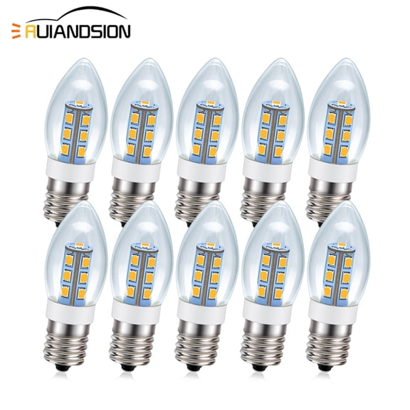 Ruiandsion 10 Pack C9 Replacement Light Bulbs, C9 String Light Repalcement Bulbs Fits in C9/E17 Intermediate Base, 2W AC100-130V