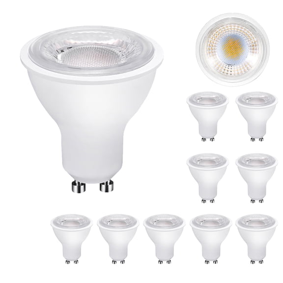 Ruiandsion 10-Pack GU10 LED Light Bulb, 5W Warm White 3000K 500LM 110V for Gallery Display Fixtures Track Lighting