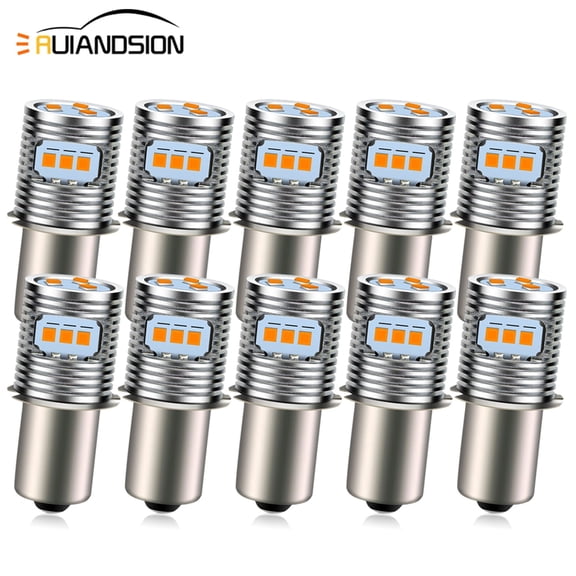 Ruiandsion 10-Pack P13.5S Flashlights Mini LED Bulb,18V 1.44W 600LM Warm Yellow 3000K,Work Light,Replacement