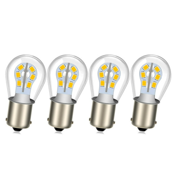 Ruiandsion 1156 LED Bulb BAY15S 7506 24V LED Bulb for Backup Reverse Brake Tail Lights, Non-polarity,Warm White 4 Pcs