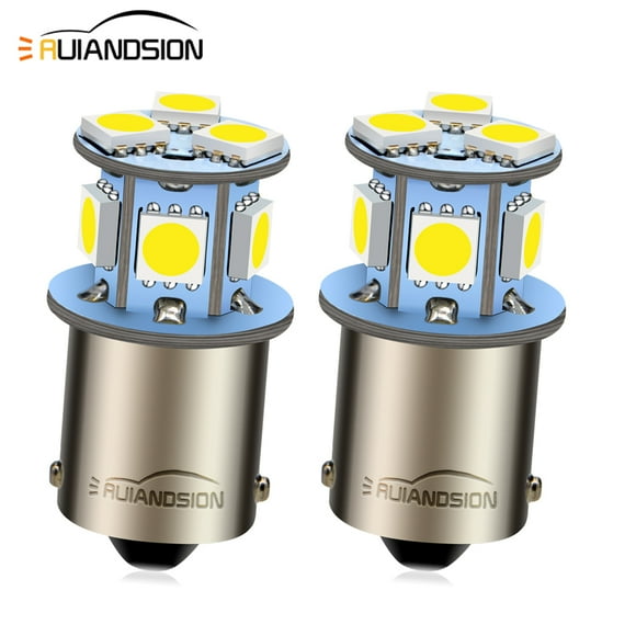Ruiandsion 1156 LED Bulbs BA15S 6V Car Turn Signal Lights Reverse Lights Tail Lights Lamps, Non-polarity White 2pcs